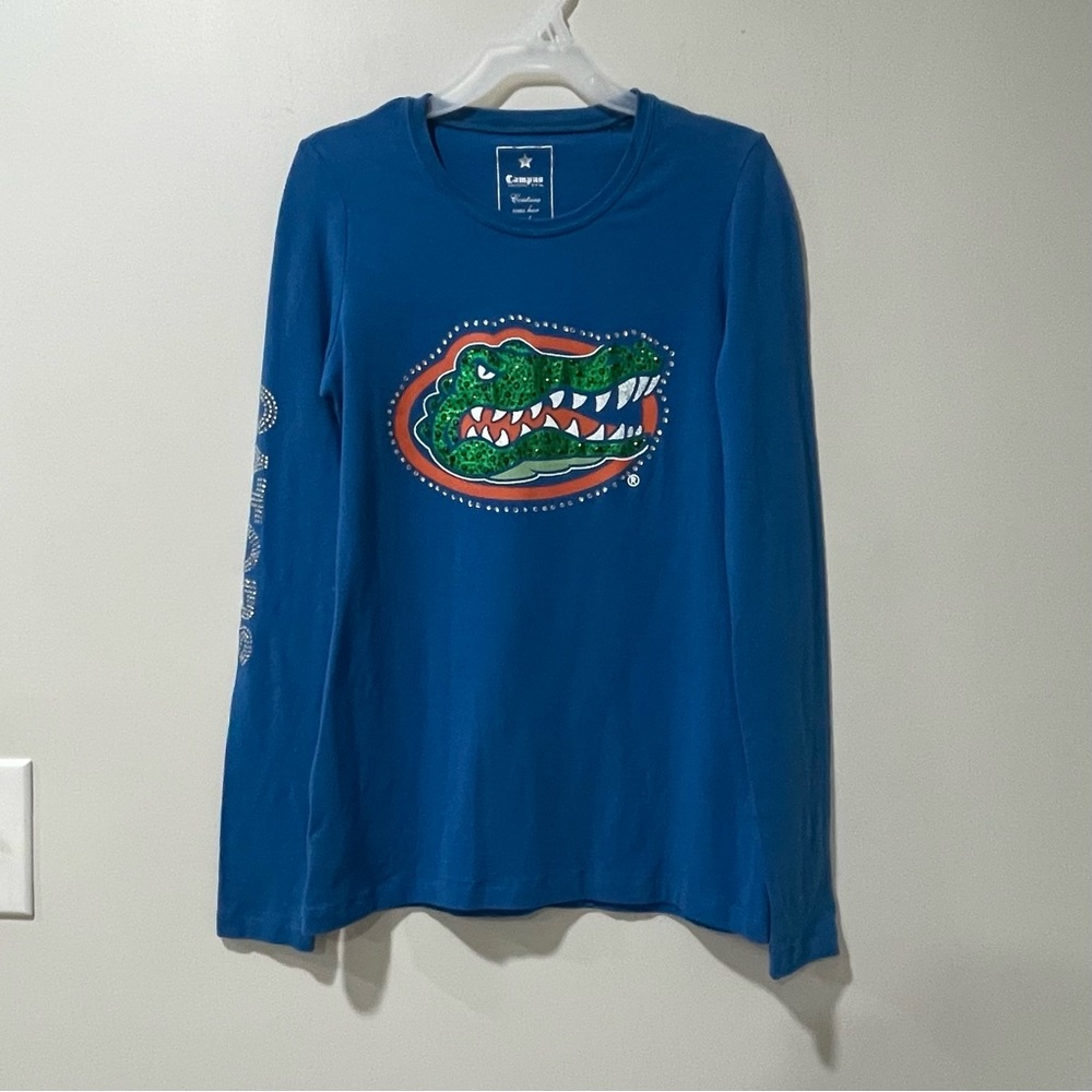 FL Florida Gators Long Sleeve T Rhinestones SEC Football College Swamp Gameday